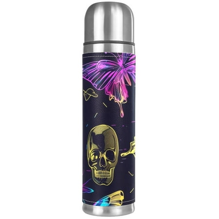 

HOHODIY Stainless Steel Vacuum Thermos Bottle Painted Insulated Bottle 18 oz Leak Proof Water Bottle for Keeping Liquids Hot or Cold for Up to 24 Hours Skulls