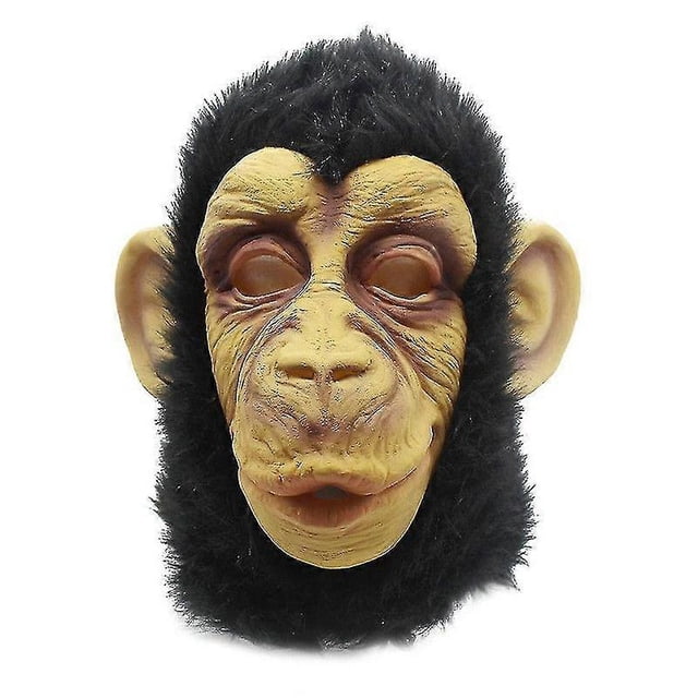 1 Pc Halloween Animal Mask Fancy Emulsion Dress Party Props Headgear Head Cover for Men and Women (Orangutan)