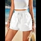 thumbnail image 4 of Pantalones Cortos de para Mujer, Informales, de Verano, de Cintura Alta, con Pierna y Cordón Ajustable, para Playa, Cómodos y A . M, 4 of 7