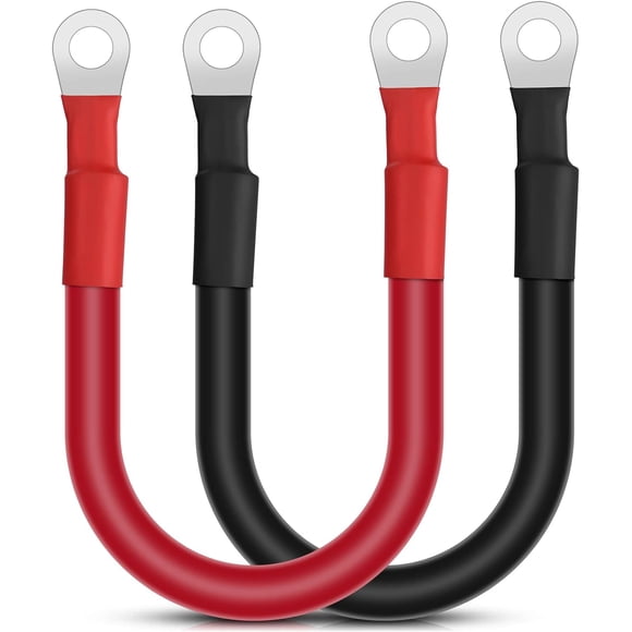 30cm Car Battery Cable 2 Pcs 2AWG 35mm² Car Battery Jump Leads Battery Cables 12V Heavy Duty with Ring Terminals Copper Wire Battery Inverter Cable Battery Leads for Motorcycle Truck RV Car