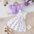 thumbnail image 2 of MEZZALL Girls Summer Outfits Baby Girl Cute Heart Print Jacket With Floral Dress Casual Party Picnic Spring Outfits Sets For Toddler 6 Months To 3 Years 6-9 Months Relaxed Fit Baby Wear, 2 of 9