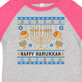 thumbnail image 4 of Inktastic Happy Hanukkah Sweater Style Design with Menorah and Dreidel Boys or Girls Toddler T-Shirt, 4 of 5