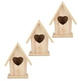 thumbnail image 4 of 3-Pack Wooden Nests for Garden Décor & DIY Fun Charming Heart-Door Birdhouses, 4 of 8