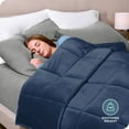 thumbnail image 3 of Bare Home 30 lbs Weighted Blanket for Adults - 80" x 87" - Minky Fleece, Dark Blue, 3 of 10