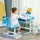 Qaba Kids Desk and Chair Set Height Student Writing Desk, Bleu – image 2 sur 9