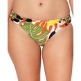 thumbnail image 2 of BAR III Women's Multi Color Tropical Print Stretch Ruched Lined Full Coverage Bikini Swimsuit Bottom L, 2 of 3