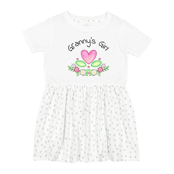 Inktastic Granny's Girl Heart Flowers Girls Toddler Dress