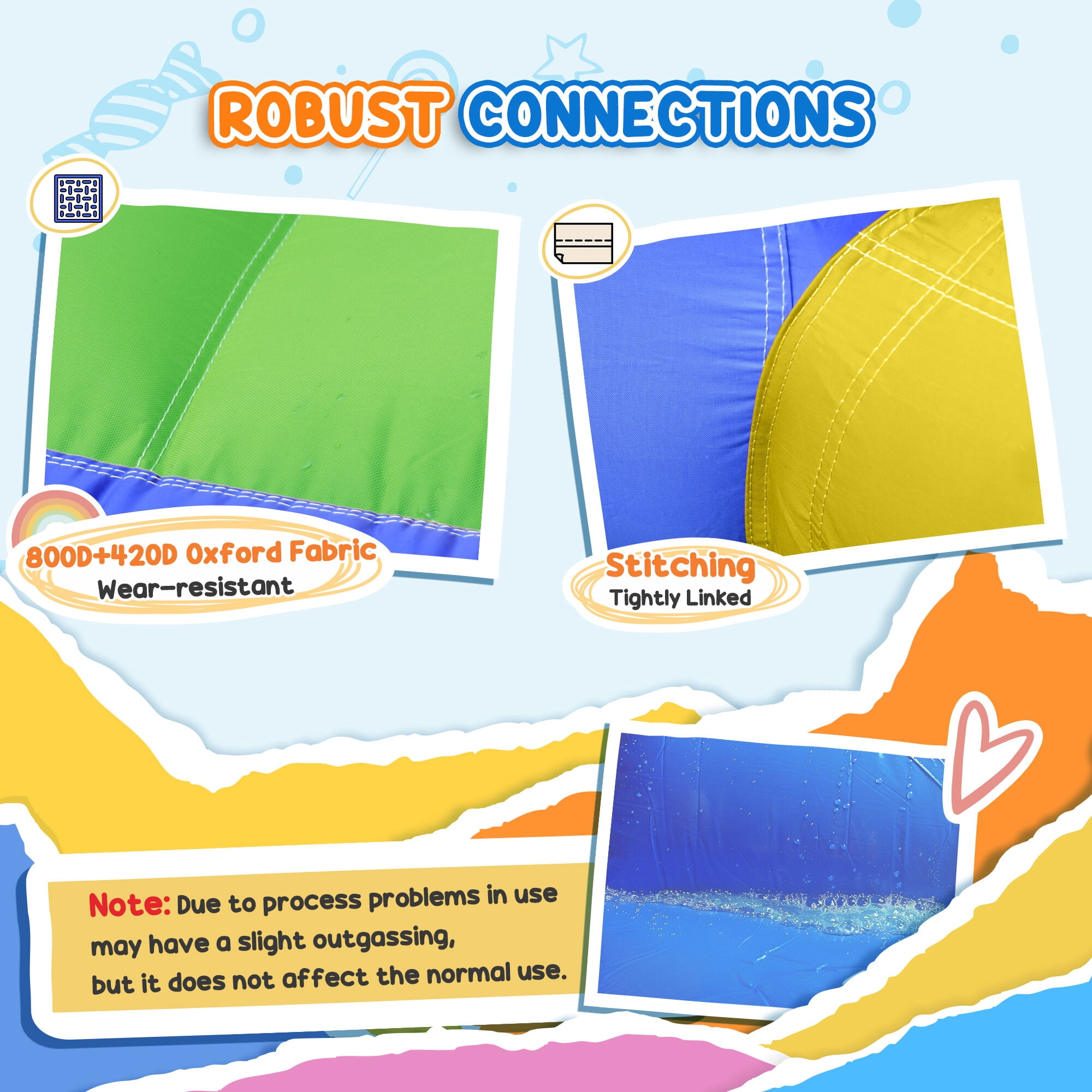 Kids Outdoor Toys, 6-in-1 Inflatable Bounce House with Slide, Climbing Wall, Water Cannon, and More, Inflatable Water Slide for Kids with 2 Min. Inflation with Inflator, Outdoor Play Equipment