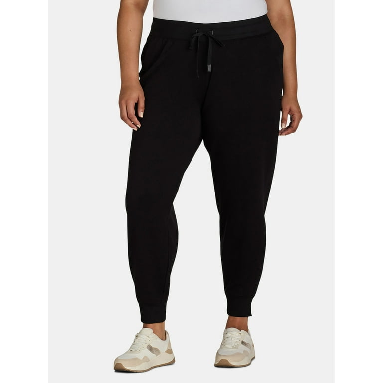 Black joggers womens plus size sale