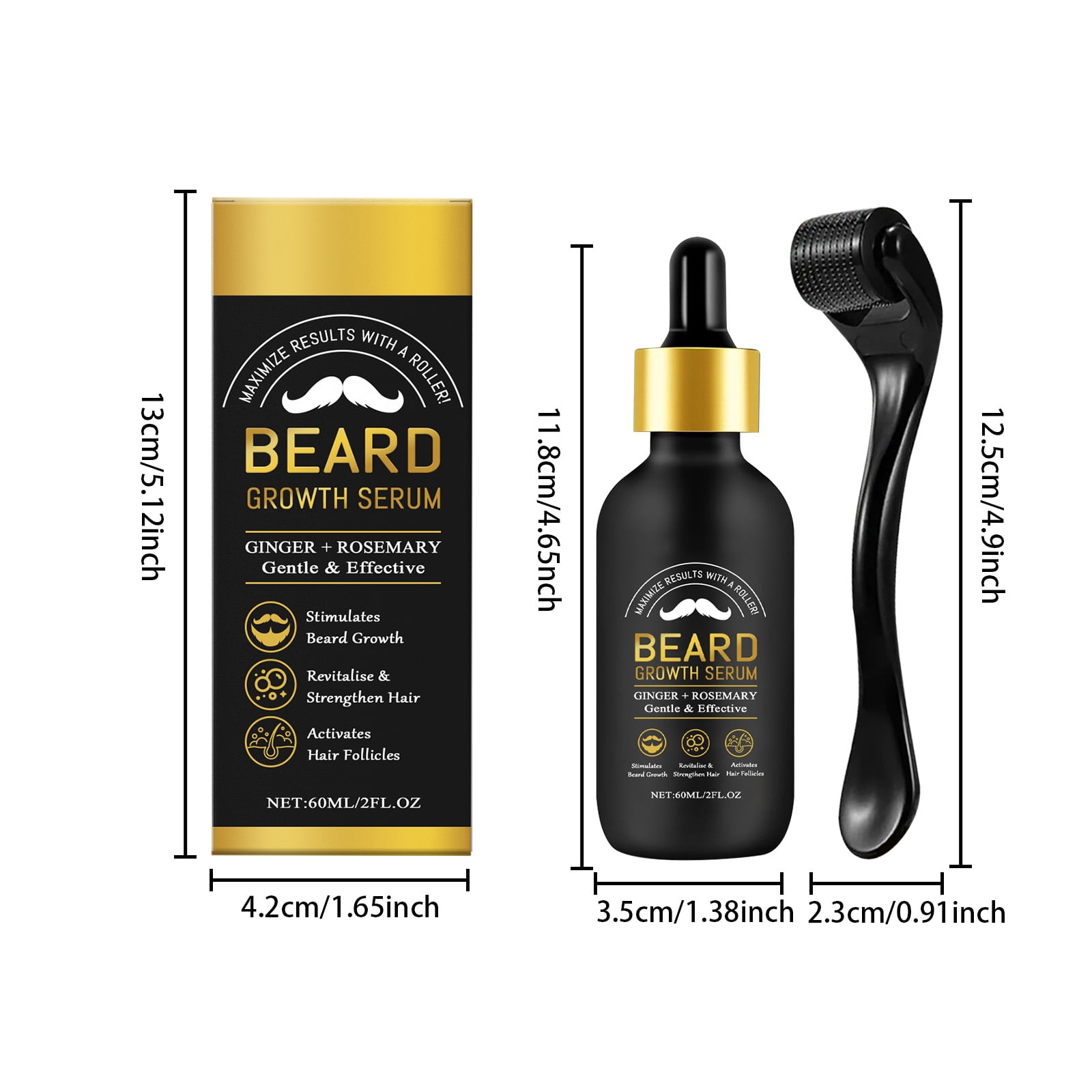 Alvantor Beard Growth Serum Oil For Men With Collagen & Rosemary - 2 Fl. Oz, Moisturizing & Conditioning