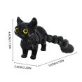 thumbnail image 3 of 3D Printed Black Cat Figurine with Realistic Golden Eyes Desktop Ornament, Exquisite Craftsmanship Artisan Sculpture for Modern Minimalist Spaces, 3 of 5