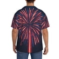 thumbnail image 3 of Uemuo Fireworks3 Pattern Cotton Linen Short Sleeve Shirts,Casual Lightweight Button Down Shirts,Vacation Beach Summer Tops-X-Large, 3 of 7