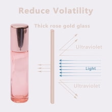Glass Roll on Bottles 33Pcs 10ml Bright Rose Gold Roller Bottles Vials for Perfumes Aromatherapy Essential Oils Lip Balm Liquid, Accessories include