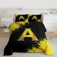 thumbnail image 2 of Manfei Boys Girls Letter Monogrammed A Bedding Comforter Set 2pcs,Sport Baseball Twin Comforter Sets Microfiber,Graffiti Splash Breathable Bedding Set,Ultra Soft Home Decor,Reversible, 2 of 8