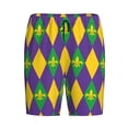 thumbnail image 4 of Easygdp Mardi Gras Men's Short Pajama Pants, Sleep Shorts, Household Pants, Casual Pants with Pockets - Medium, 4 of 9