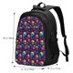thumbnail image 5 of Balery mushroom rainbow color Skull Mochila con carga USB para hombre y mujer - Mochila impermeable y antirrobo para laptop con puerto USB para viajes, trabajo, 5 of 7