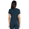 thumbnail image 2 of Barco One BOT054 Women's 4-Pocket V-Neck Zipper Pockets Perforated Scrub Top Steel Glimmer Print XS, 2 of 2