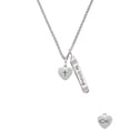 thumbnail image 2 of Delight Jewelry Silvertone Small Heart with Cross & Fish with Crystal Silvertone Be Strong and Courageous Bar Charm Necklace, 23", 2 of 4