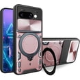 thumbnail image 1 of KOMI for Google Pixel 9A Case with Magnetic Ring Kickstand, Lens Protection Shockproof Stand Case with Slide Camera Cover for Pixel 9A Rose Gold, 1 of 5