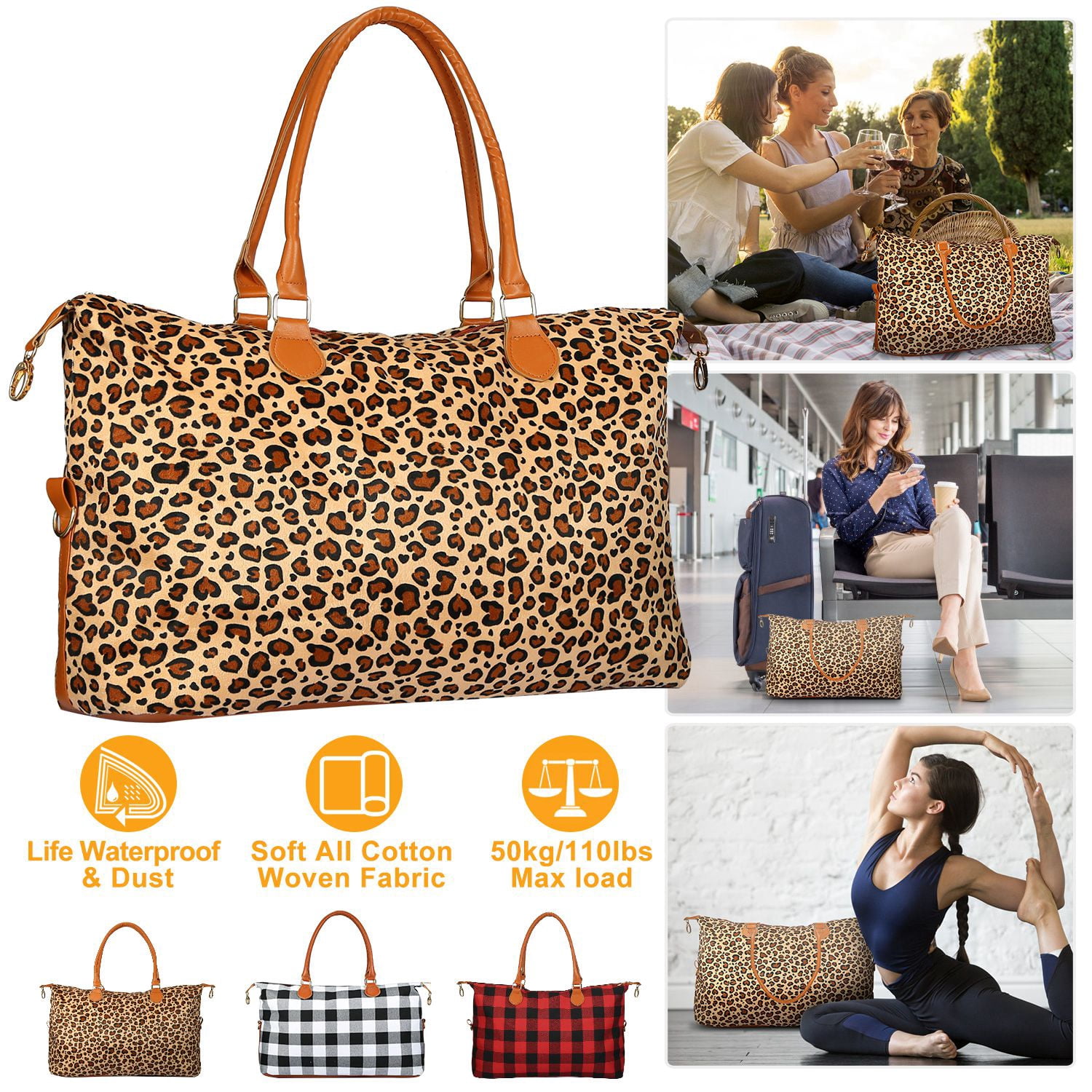 Women Duffle Bag Travel Luggage Bags Weekend Overnight Bag Tote Bags Shoulder Handle Bags Portable Diaper Bag
