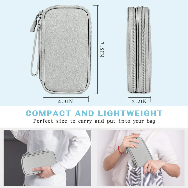 WWW Electronic Organizer, Travel Cable Organizer Bag Pouch Electronic  Accessories Carry Case Double Layers Storage Bag for Cable, Cord, Charger,  Phone, Earphone, Grey 