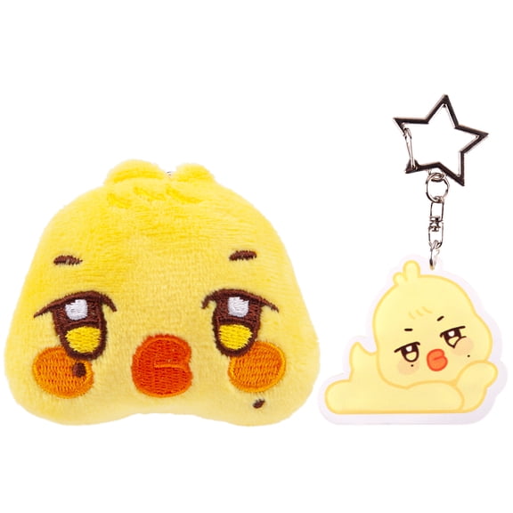 ATEEZ K-Pop Boy Group Member Chibi Head Plush & Acrylic Charm Keychains - Collectible K-Pop Merchandise, Soft Plush & High-Quality Acrylic, Cute Embroidered Designs