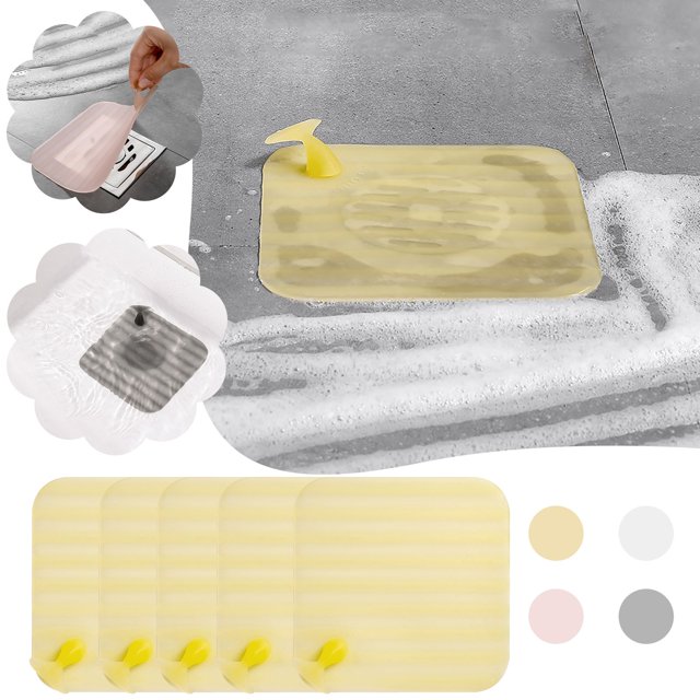 Fiudx Cubierta Universal para Desagüe de Suelo, Adhesivo de Silicona Antiolor, Diseño Flexible y Antideslizante, Evita El Desbordamiento de Olores, Ideal para Baño y Hogar, Fácil de Limpiar, Juego de