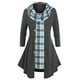 thumbnail image 1 of Camiseta Talla Extra a Cuadros Cuello Vuelto Rosegal  Mangas largas de talla grande, 1 of 5