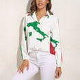 thumbnail image 3 of Map of Italy - Italian Flag Long Sleeve Blouse Woman Streetwear Casual Shirts Summer Oversize Woman Streetwear Clothing Birthday Present, 3 of 7