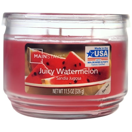 Mainstays Juicy Watermelon Scented 3 Wick Candle 11 5 Ounces