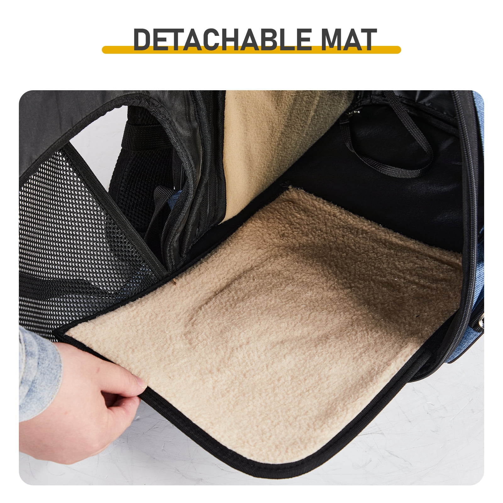 Expandable Pet Carrier Backpack for Cats and Small Dogs, Airline Approved Travel Backpack with Breathable Mesh, Holds up to 26 lbs, Denim Blue
