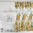 thumbnail image 3 of Sunflower Shower Curtain, Waterproof Shower Curtains for Bathroom, Gnomes Butterfly Leaf Butterfly Pastoral Washable Fabric Bathtub Curtain Set Bath Decor with 12 Hooks Long 72"x84", 3 of 8