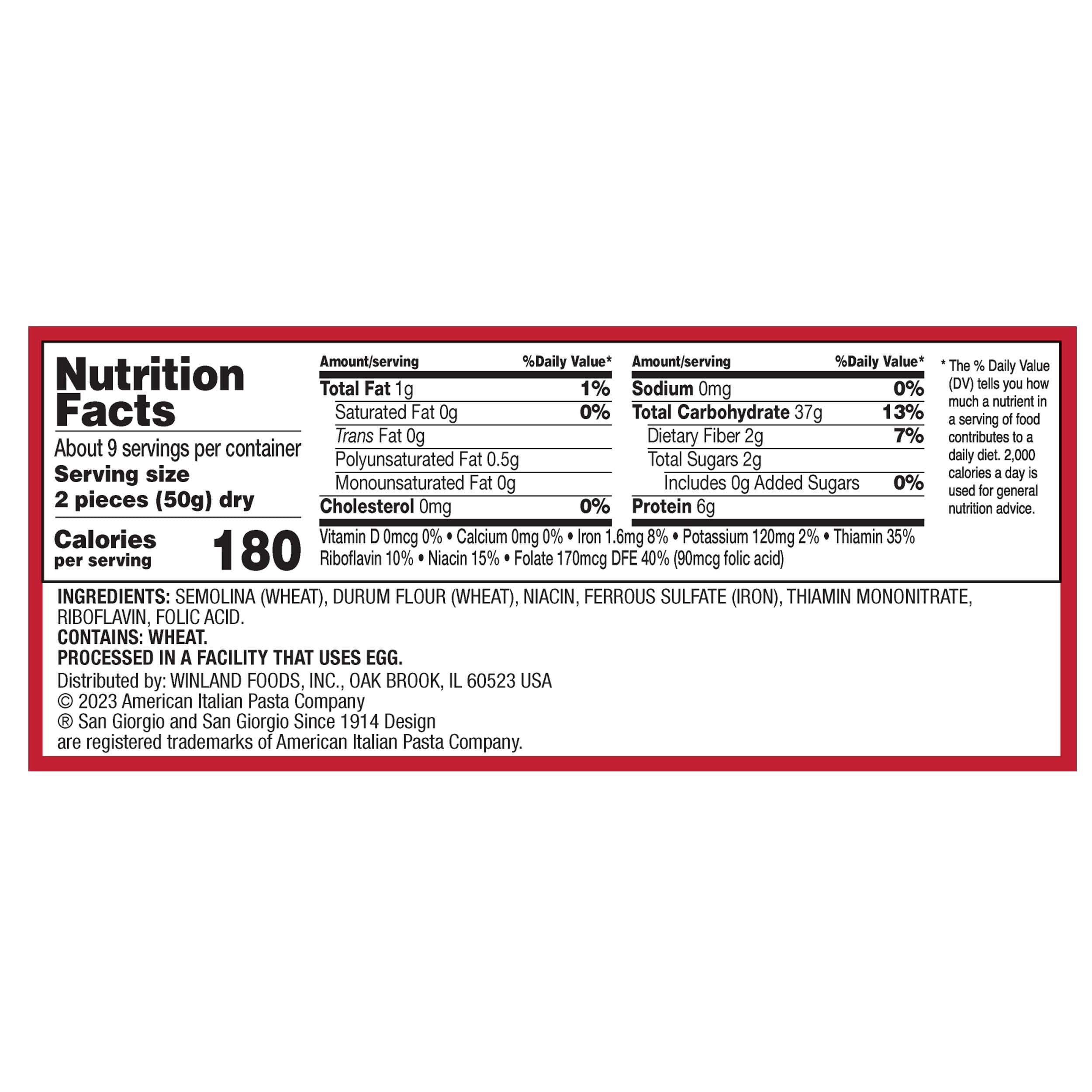 (3 pack) San Giorgio 16 oz Lasagna Pasta