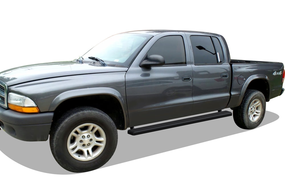 APS Running Boards 5 inches Matte Black Compatible with Dodge Dakota 2000-2004 Quad Cab Stainless Steel (Nerf Bars Side Steps Side Bars)
