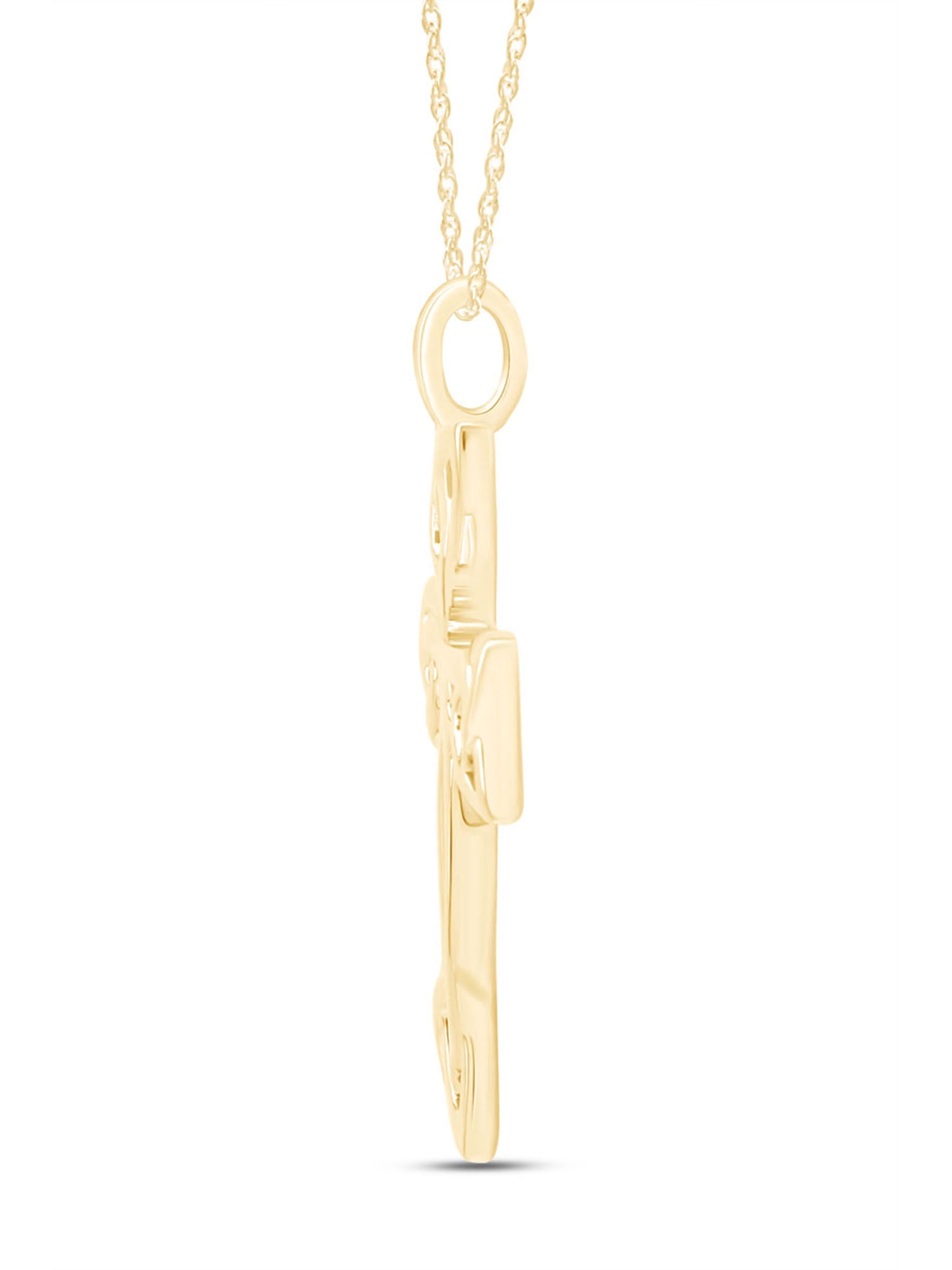 AFFY Celtic Cross Pendant Necklace for Women 14K Yellow Gold over Sterling Silver