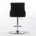thumbnail image 6 of Pemberly Row 25'' Modern Velvet Adjustable Swivel Bar Stool in Black (Set of 2), 6 of 11