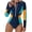 Navy, variant on WREESH Womens One Piece Swimsuit Rash Guard Color Block Swim Suits New Fashion Long Sleeve Splicing Swimsuit Casual Bikini Swimsuit Bathing Suits Navy