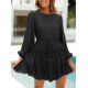 thumbnail image 2 of Vestido mini holgado de skate con capas y cuello redondo y mangas abullonadas para mujer primavera verano 2023, 2 of 4