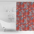 thumbnail image 4 of 72x78 Inch Shower Curtain Red Garden Bathroom Decor Waterproof Fabric Bathtub Bath Curtains Decorative Modern Art Retro Building Trees Landscape Extra Long Shower Curtain Set with Hooks, 4 of 6