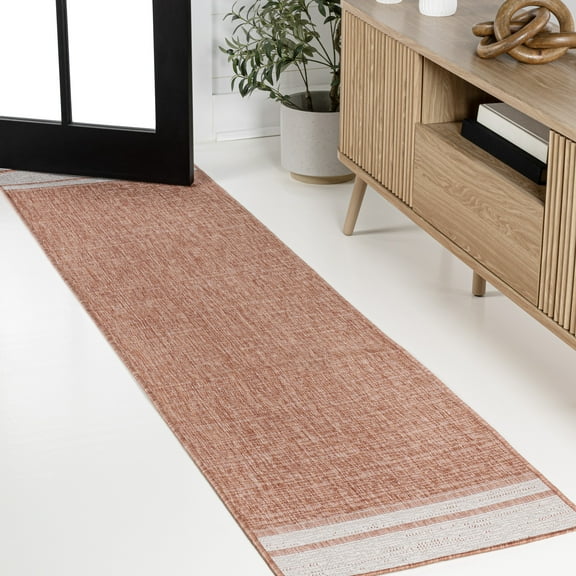 JONATHAN Y TUSCAN SUN 2 x 8 Runner Rug, Alda Minimalist Mingled - Salmon/Cream, TSN213B-28
