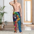 thumbnail image 2 of Vsdgher Vibrant Rainbow Parrot Fantasy Mens Pajama Pants Sleep & Lounge Pants, PJ Pants-Small, 2 of 6