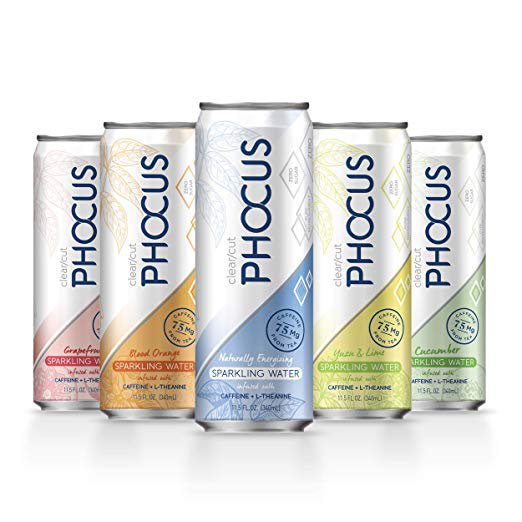 Phocus Caffeinated Sparkling Water, Variety Pack, 11.5 fl oz, 12-Pack