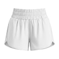thumbnail image 5 of Girls Dolphin Hem High Waisted Quick Dry Athletic Running Shorts for Tween Girls Elastic Waistband White,Size 5-6T, 5 of 8