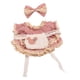 thumbnail image 1 of Figura de peluche con vestido a cuadros y accesorio para el cabello. Disfraces elegantes. Hazlo tú mismo. Rosa, 1 of 9