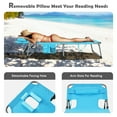 thumbnail image 6 of BLACK JAGUAR Beach Lounge Chair Reclining Chair with 5 Adjustable Positions Detachable Pillow &Hand Ropes Turquoise, 6 of 10