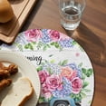 thumbnail image 3 of Spring Round 13 Inch Placemats Set of 4, Truck Botanical Floral Leaf Butterfly Wooden Grain HeatResistant Non Slip Place Mats for Dining Table, Wipeable Braided Kitchen Table Mats for Housewarming, 3 of 9