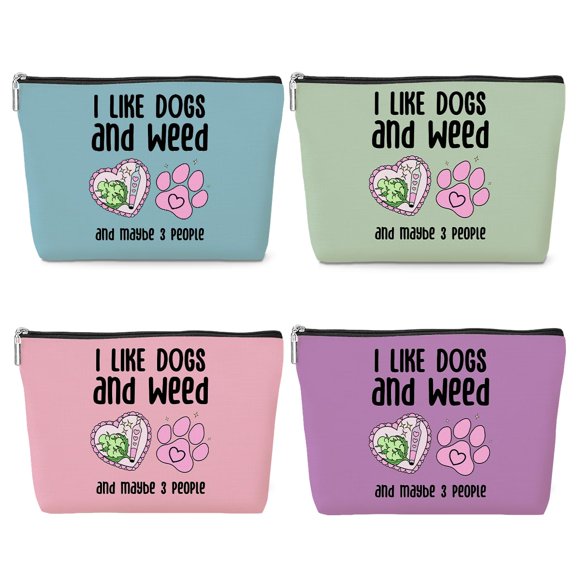 Bolsa de maquillaje Jeilink Funny Weed Green Leaves para mujer