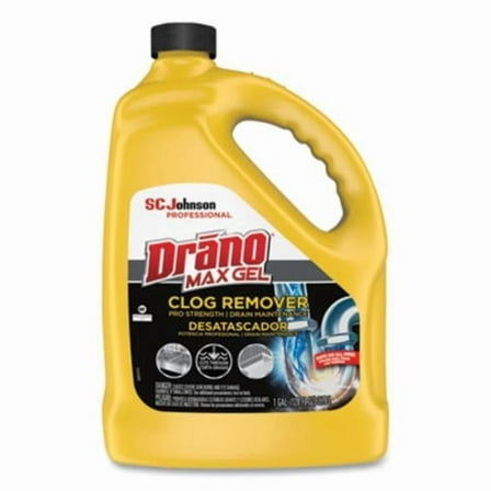 Drano SJN696642 128 oz Bottle Max Gel Clog Remover, Bleach Scent