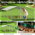 thumbnail image 4 of Sylviera Metal Walk-in Chicken Coop with Perch Ladder, 10x19.7x6.4FT Outdoor Poultry Enclosure, Reinforced Frame and Waterproof Cover for 30-45 Chickens, 4 of 10