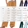 thumbnail image 3 of LEKWK Palazzo Pants for Women Elastic Drawstring Waist Baggy Pants Wide Leg Lightweight Trousers with Pockets Beach Vacation Fashion Outfits, 3 of 9